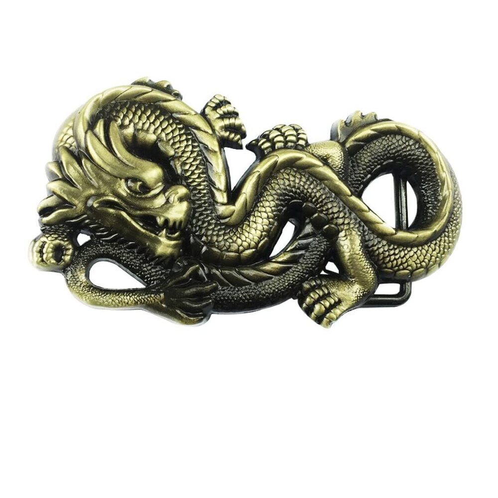 9809 DT Unisex 3D Chinese Dragon Head Belt Buckle,Mythical Themed Authentic